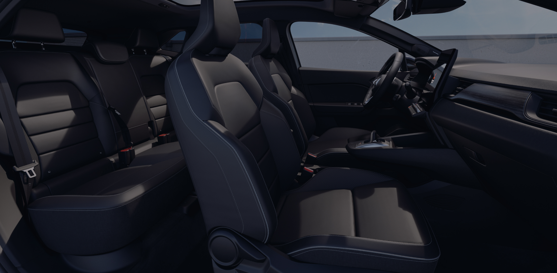 Der Innenraum des Mitsubishi ASX von der Beifahrerseite aus gesehen.