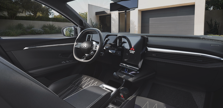 Detailansicht des Fahrerraums im Eclipse Cross