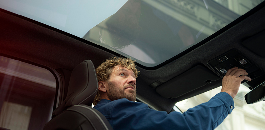 Innenansicht des Panorama-Glasdachs im Grandis