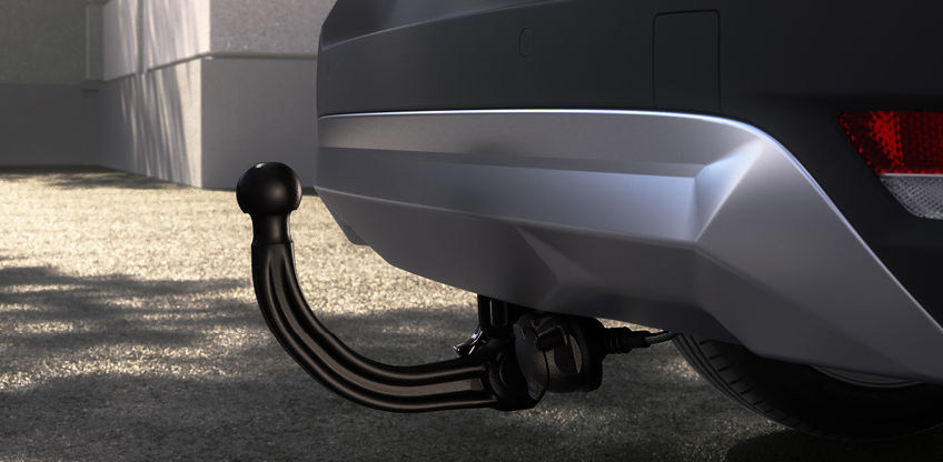 Nahaufnahme einer abnehmbaren Anh&auml;ngerkupplung am Mitsubishi Grandis.