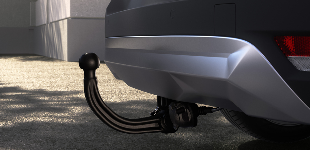 Nahaufnahme einer abnehmbaren Anh&auml;ngerkupplung am Mitsubishi Grandis.