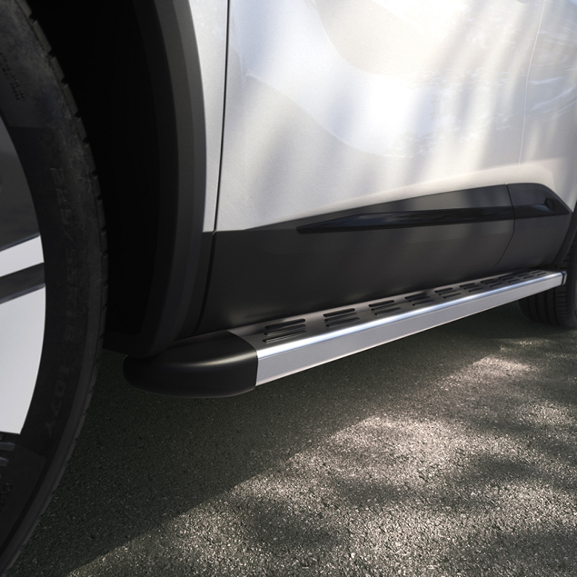 Nahaufnahme eines Trittbrettes seitlich an einem Mitsubishi Grandis.