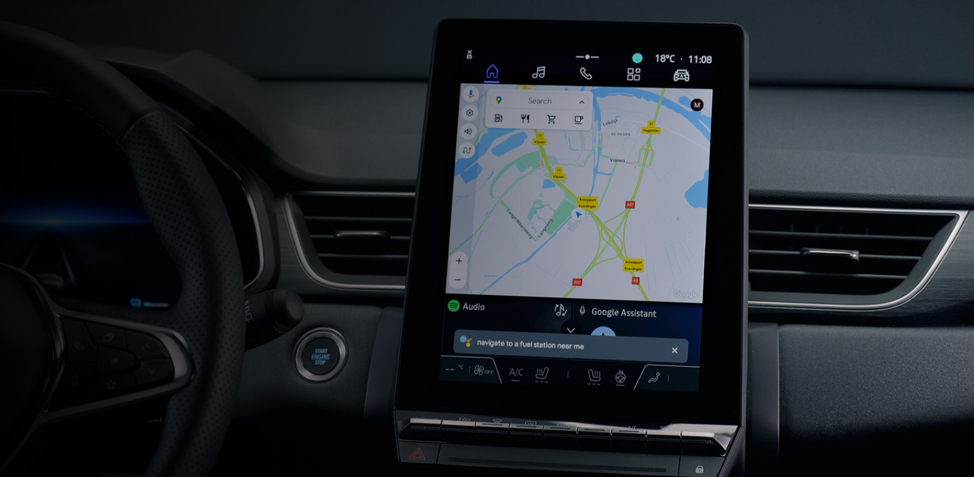 Darstellung von Google Maps&trade;, integriert in Google built-in